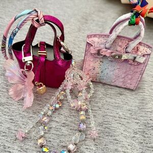 Mini Bag Charms and chain Set